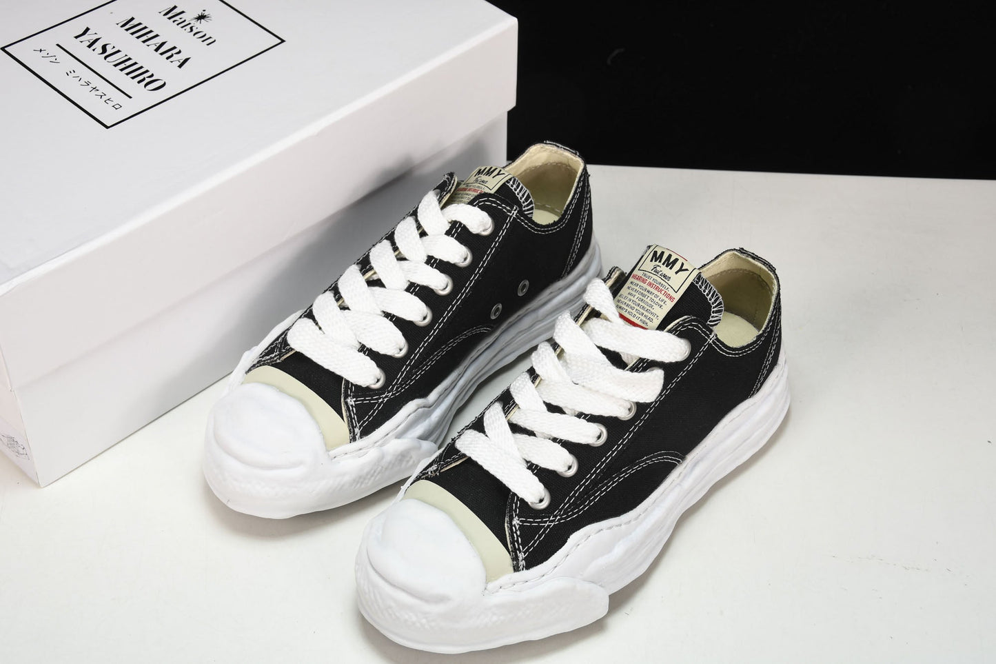 Maison Mihara Yasuhiro Peterson OG Sole Black White Canvas Sneakers