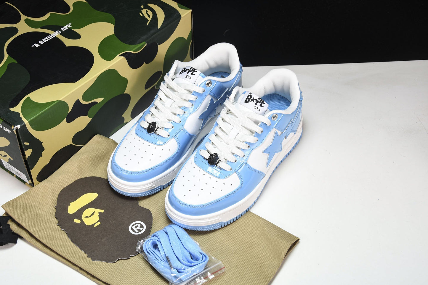 Iconic BAPE STA Low Blue UNC Sneakers - Premium Streetwear Shoes