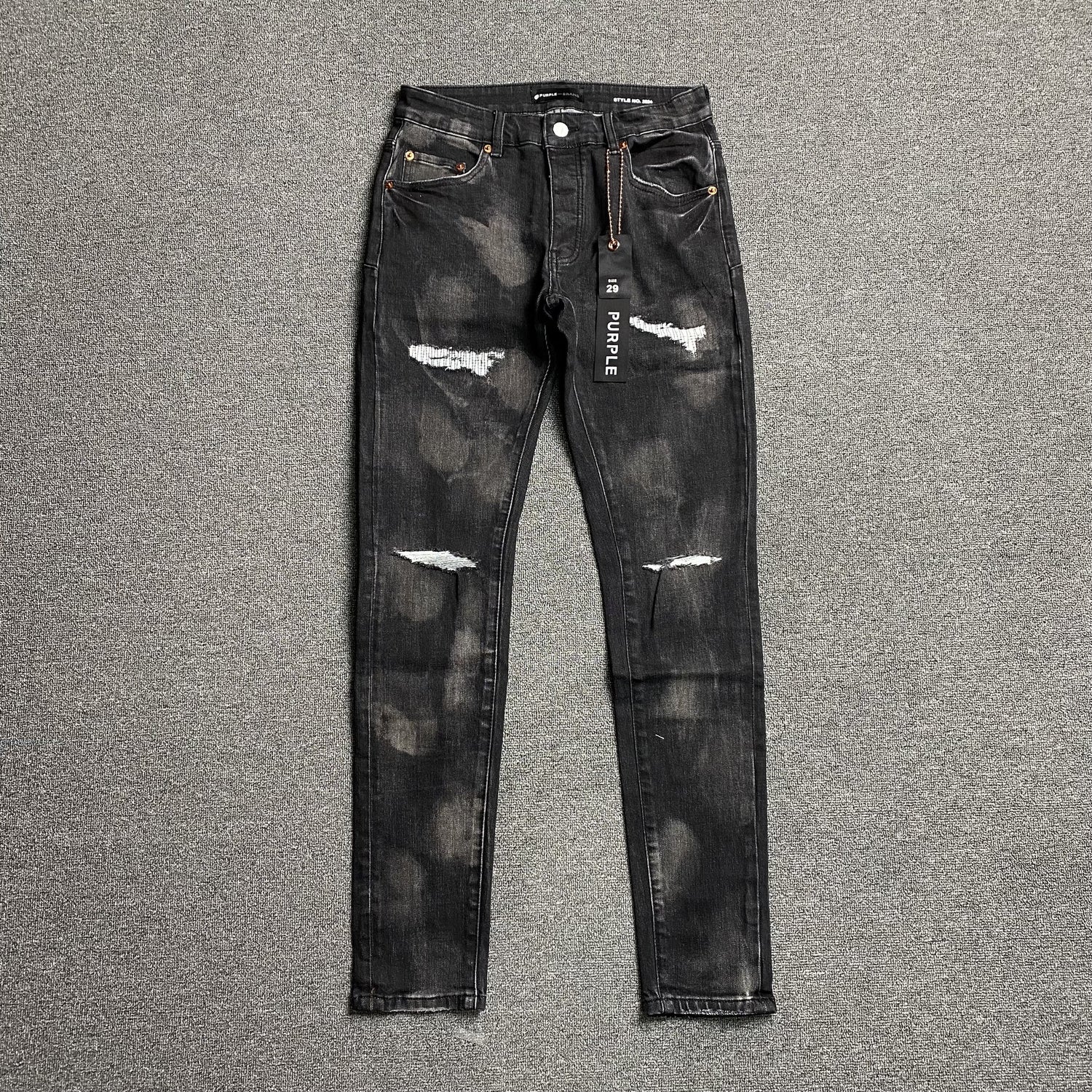 Purple Brand Men's Black Slim Fit Stretch Jeans - Designer Denim Luxury