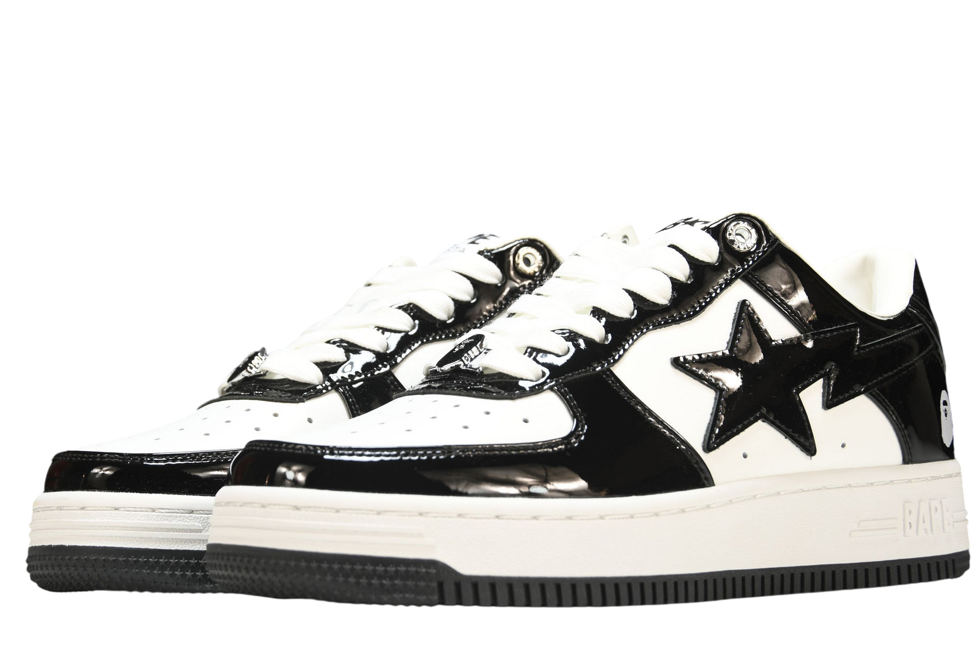 A Bathing Ape Bape Sta Low Black/White Classic Casual Sneaker Shoes