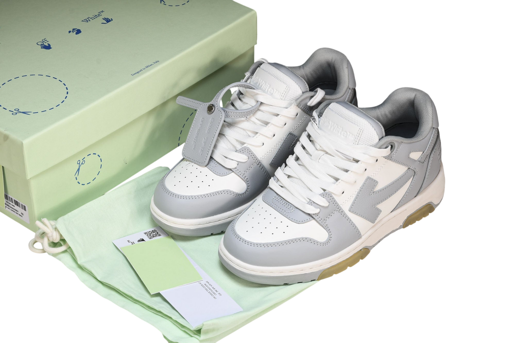 Off-White Out Of Office OOO Low-Top Sneakers Grey White Casual Shoes