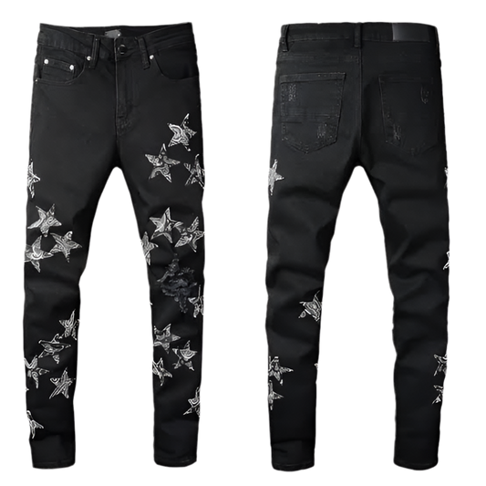 A jeans black grey stars