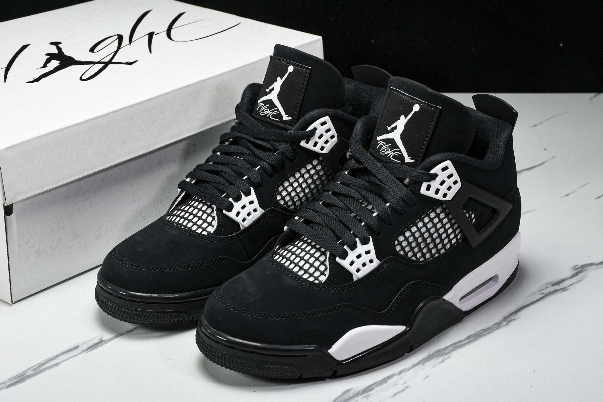 Iconic Air Jordan 4 Retro White Thunder Sneakers: Premium Comfort & Bold Style