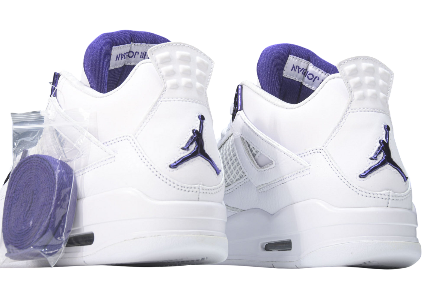 Air Jordan 4 Retro White Court Purple Metallic Men's Basketball Sneakers