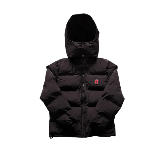 Black Hooded Puffer Jacket - VDRXPLG🔌