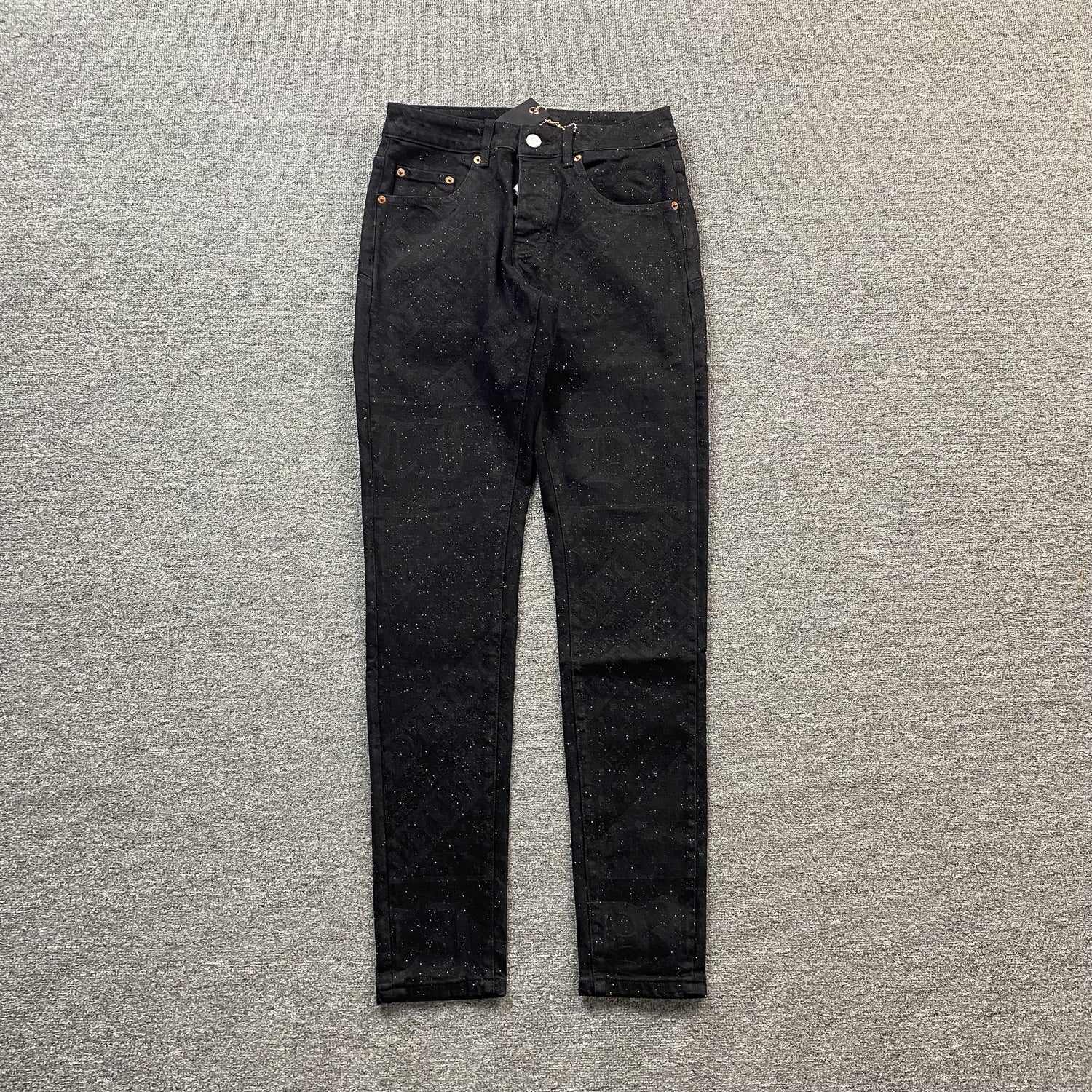 Purple Brand Washed Black Slim Fit Denim Jeans for Men's Modern Style