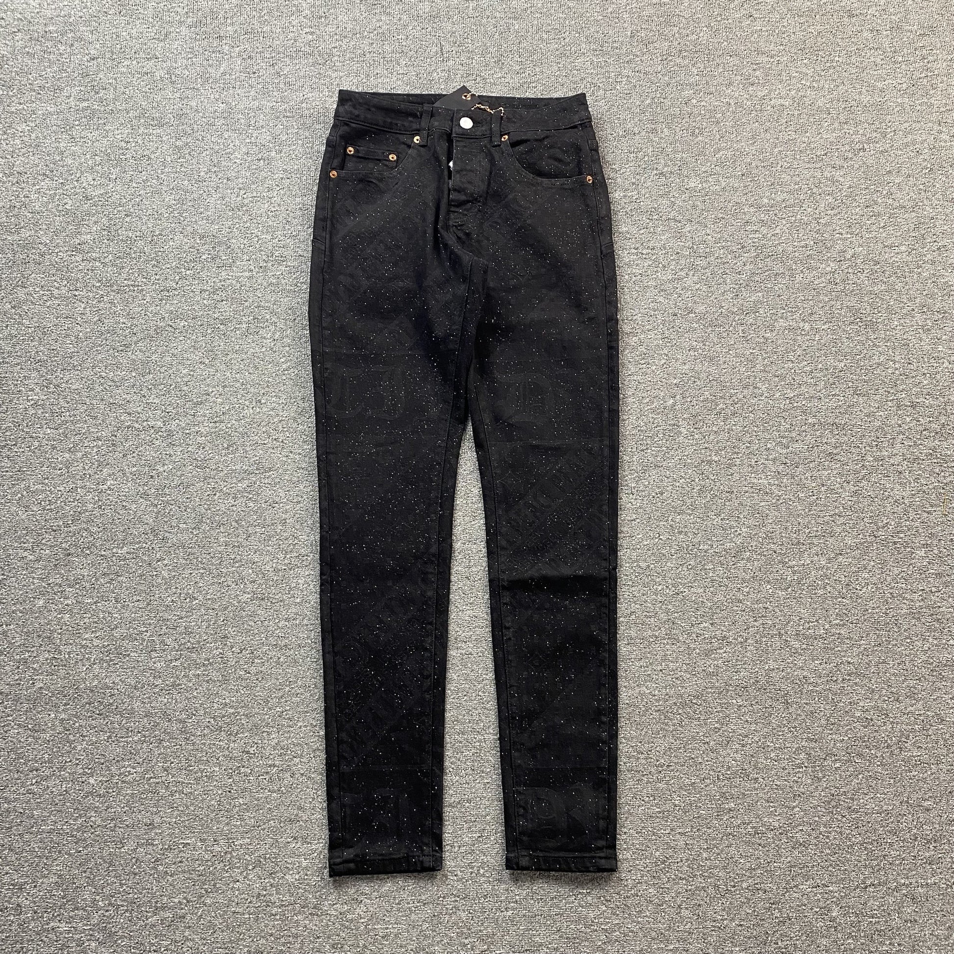 Purple Brand Washed Black Slim Fit Denim Jeans for Men's Modern Style