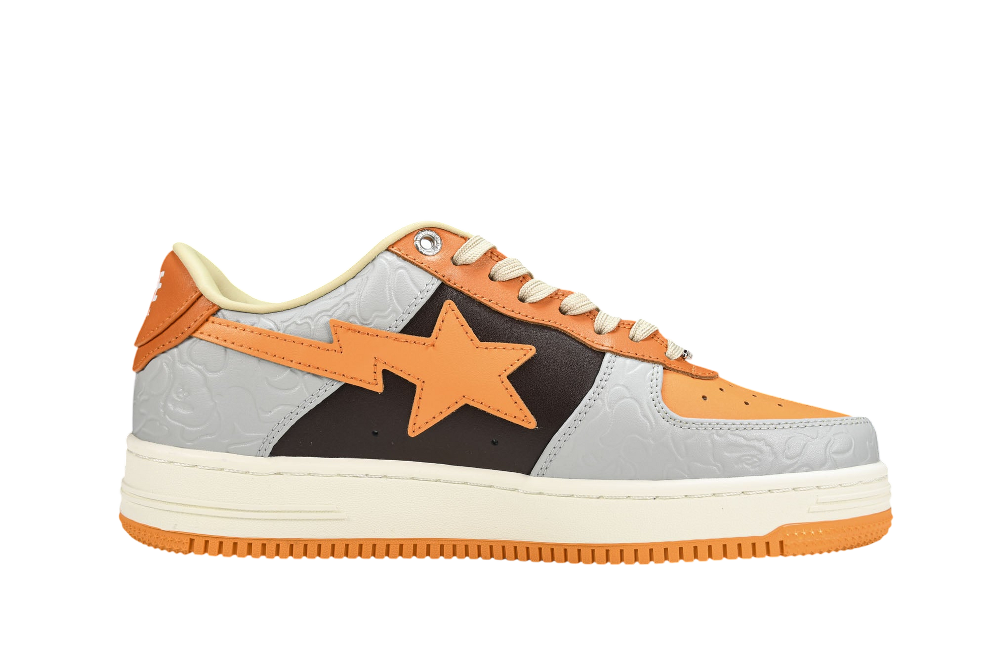 A Bathing Ape Bape Sta Low Orange Grey Streetwear Fashion Sneakers