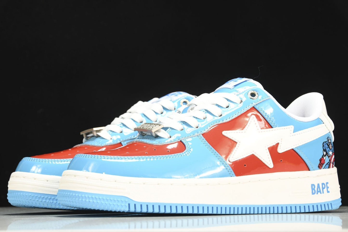 BAPE STA x Marvel Captain America Iconic Star Sneakers - Limited Edition Hero Footwear