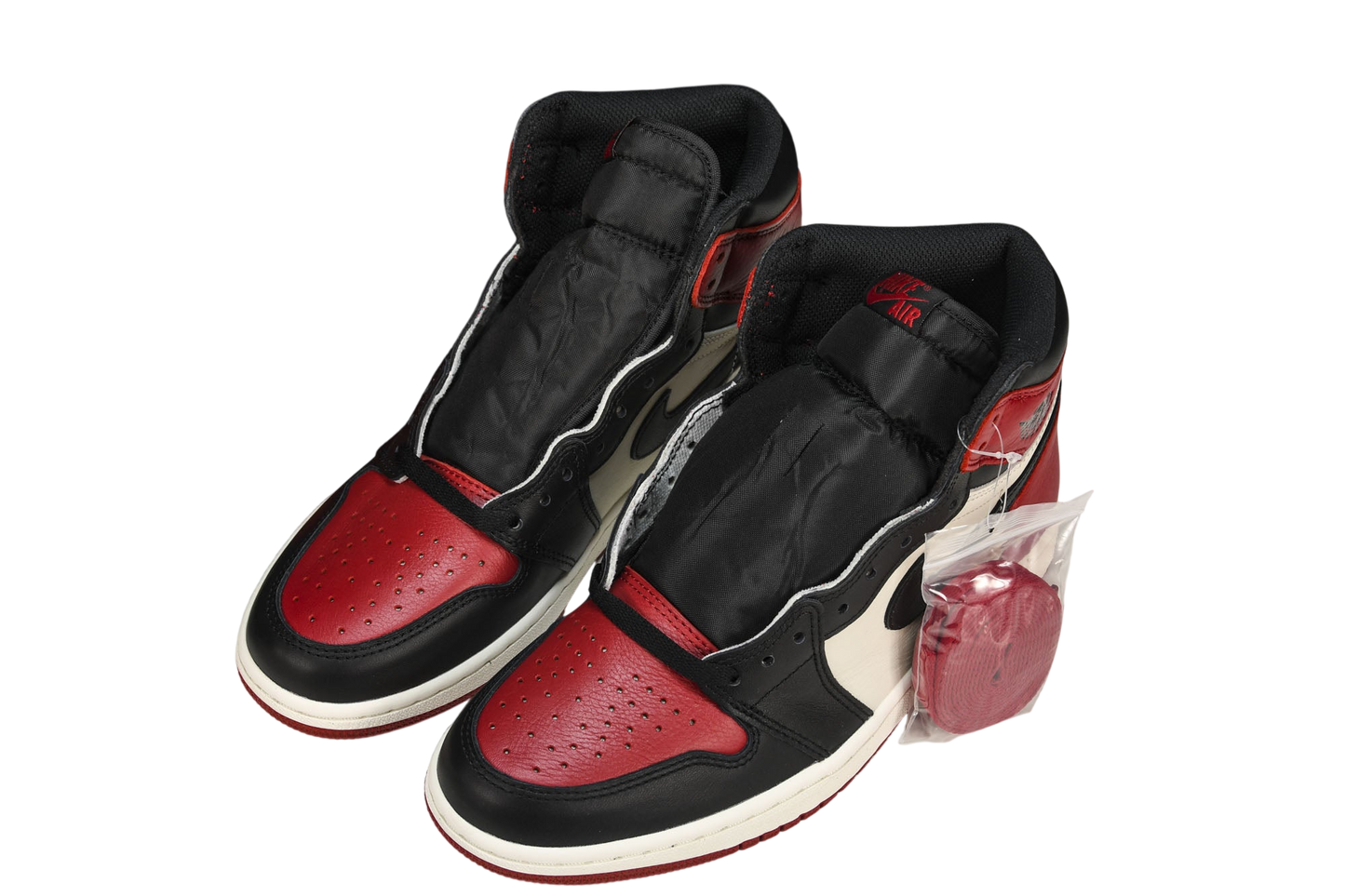 Iconic Air Jordan 1 Retro High 'Bred Toe' Premium Leather Basketball Sneakers
